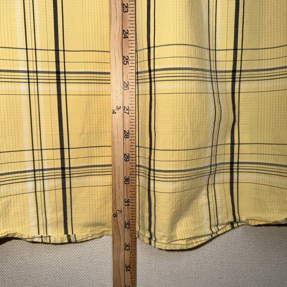 Eddie Bauer Shirt Men's XLT Yellow Plaid Long Sleeve Button Up Pockets - Picture 4 of 8